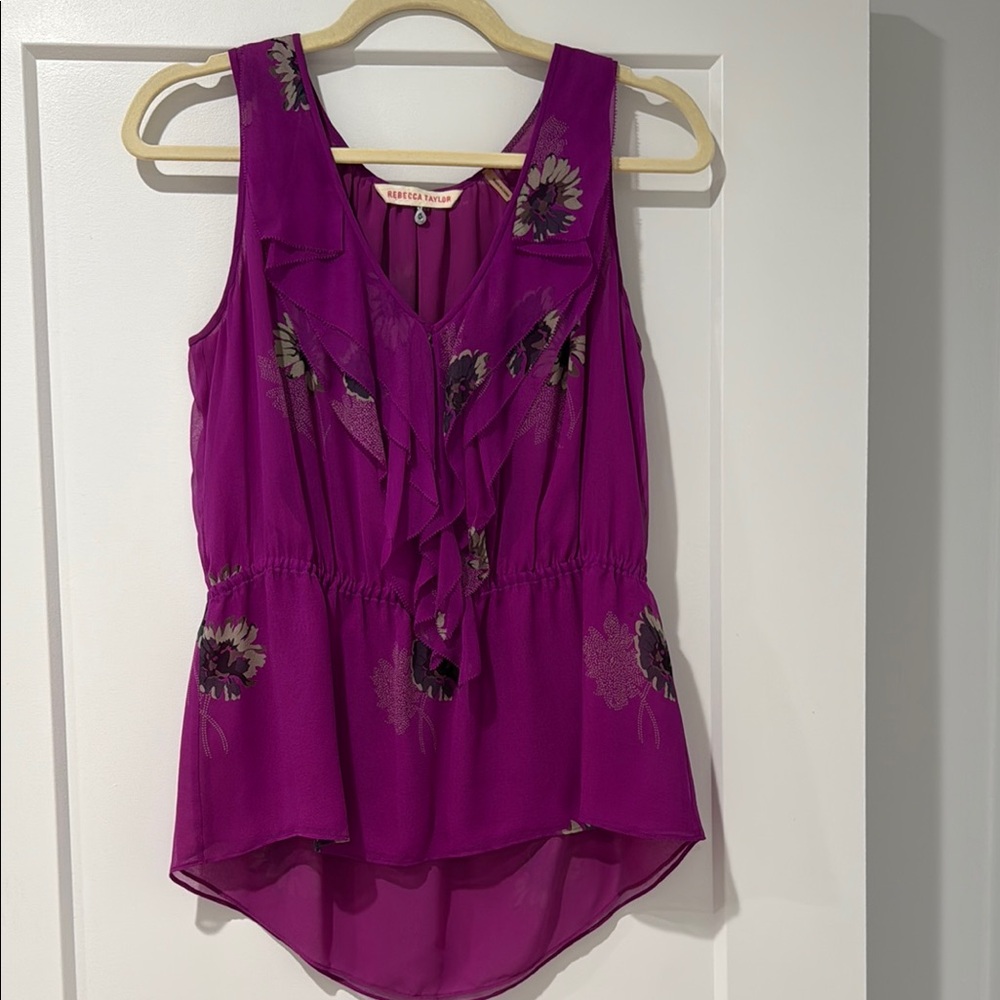 Rebecca Taylor Purple Sleeveless Top